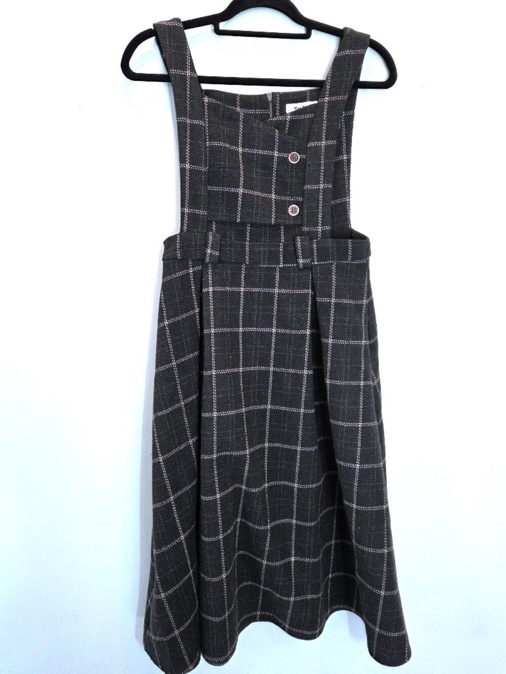 Ming Yuan Green & Beige Plaid Dark Academia Dress Size M